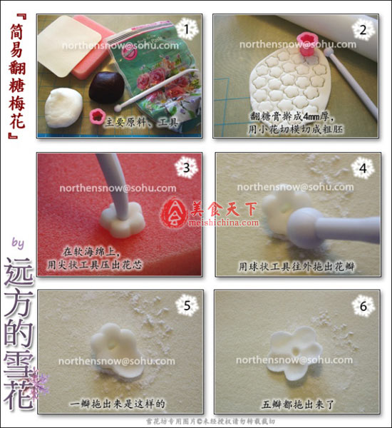 梅花两弄 (翻糖梅花蛋糕两款) + 爱心蛋糕