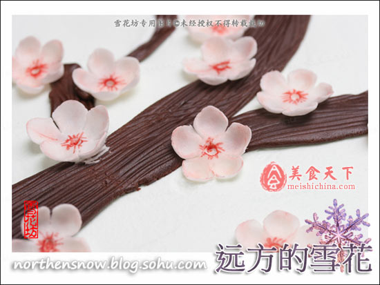 梅花两弄 (翻糖梅花蛋糕两款) + 爱心蛋糕
