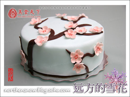 梅花两弄 (翻糖梅花蛋糕两款) + 爱心蛋糕