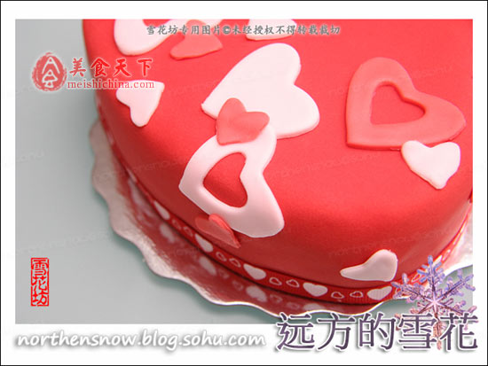 梅花两弄 (翻糖梅花蛋糕两款) + 爱心蛋糕