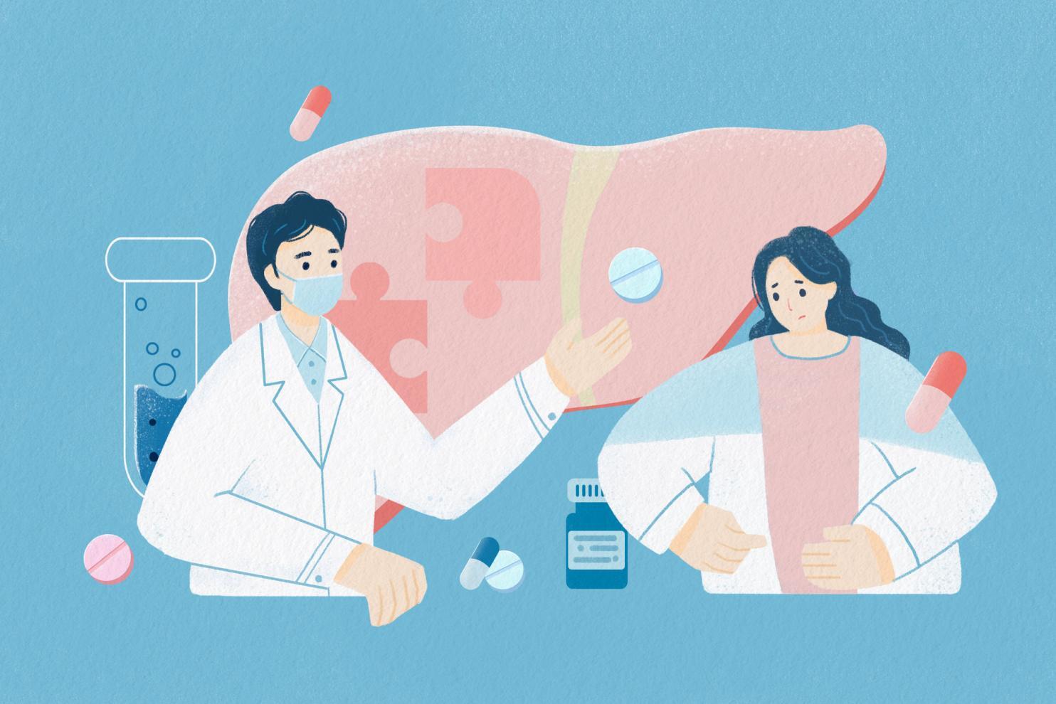 摄图网_401907011_banner_身体器官扁平风医疗插画肝脏患者（非企业商用）